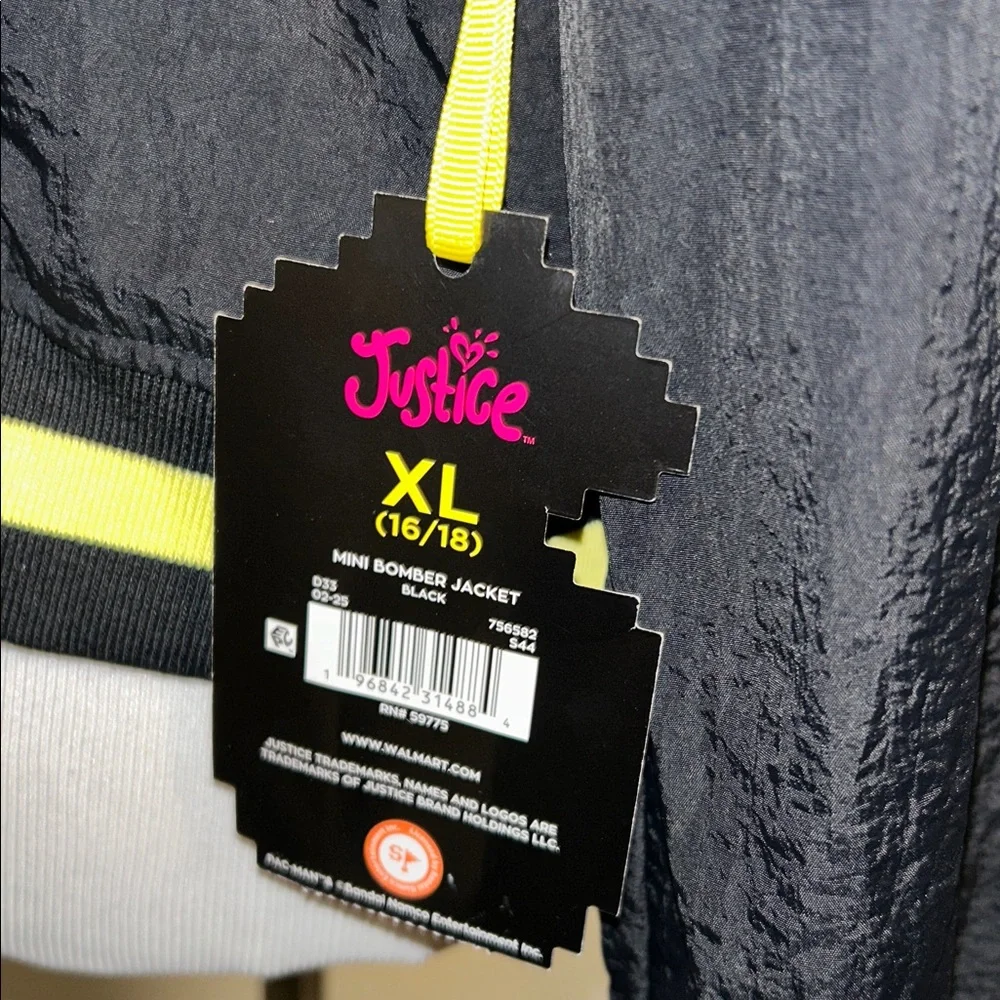 Justice Girls XL 16/18 Pac Man Mini Bomber Jacket